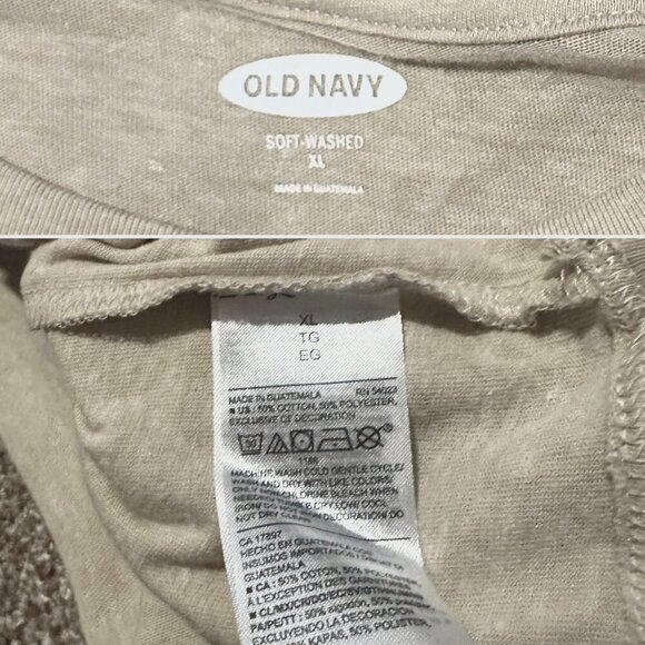 Old Navy Scratch’s Records Tan Long Sleeve Top Men’s Size XL NWOT Austin Texas - Picture 15 of 15